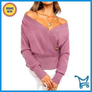 Long Sleeve V Neck Pullover Sweater Business Casual Knit Top